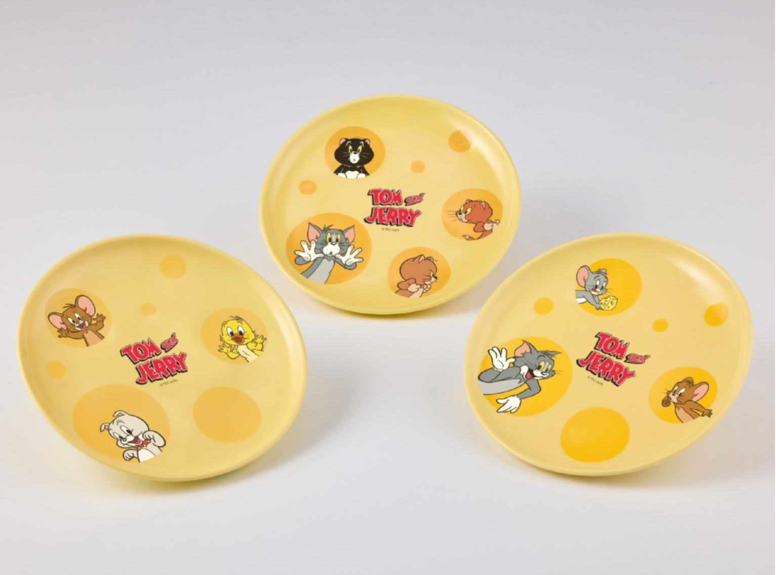 湯姆貓與傑利鼠 起司造型點心盤|瓷製餐盤・三入組