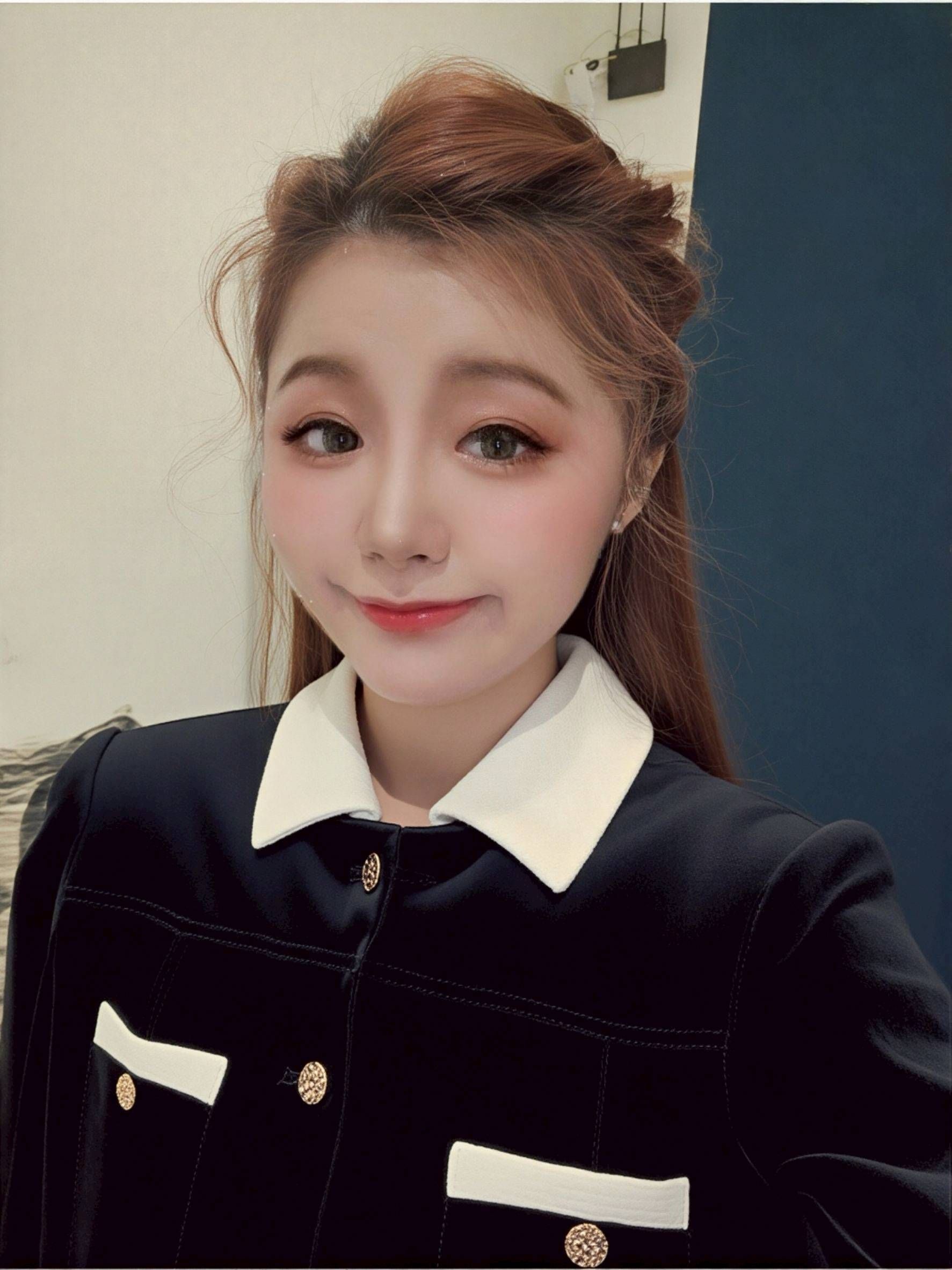 法式小香風絲絨外套＋高腰顯瘦半身裙｜氣質兩件式套裝