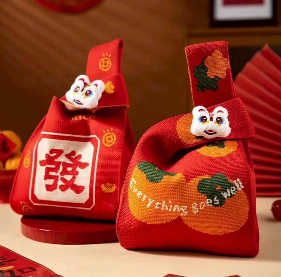 新年針織禮品袋｜年節伴手禮袋・過年包裝袋 ?買一送一
