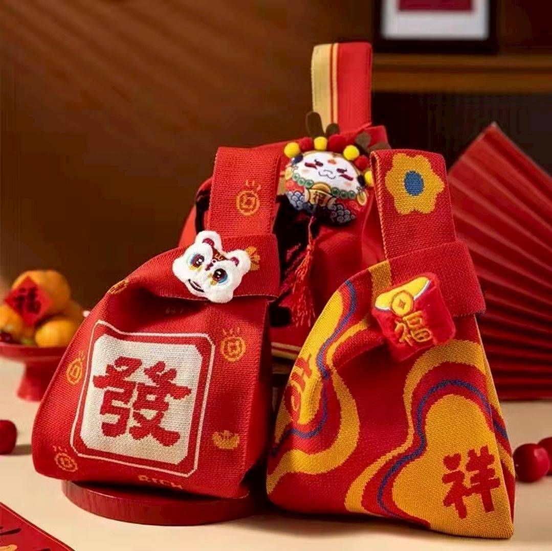 新年針織禮品袋｜年節伴手禮袋・過年包裝袋 ?買一送一