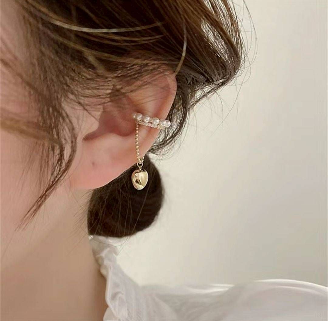 韓系愛心水鑽耳骨夾｜無耳洞耳環 夏季精緻小眾款