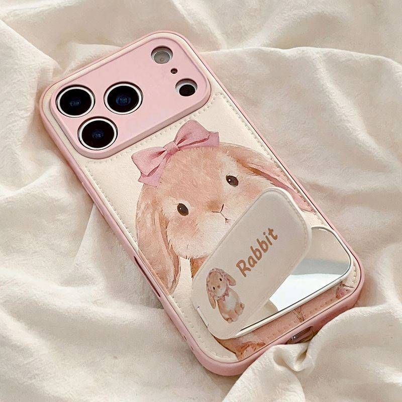 萌系少女油畫兔子手機殼｜適用 iPhone 11～17 Pro Max／Air