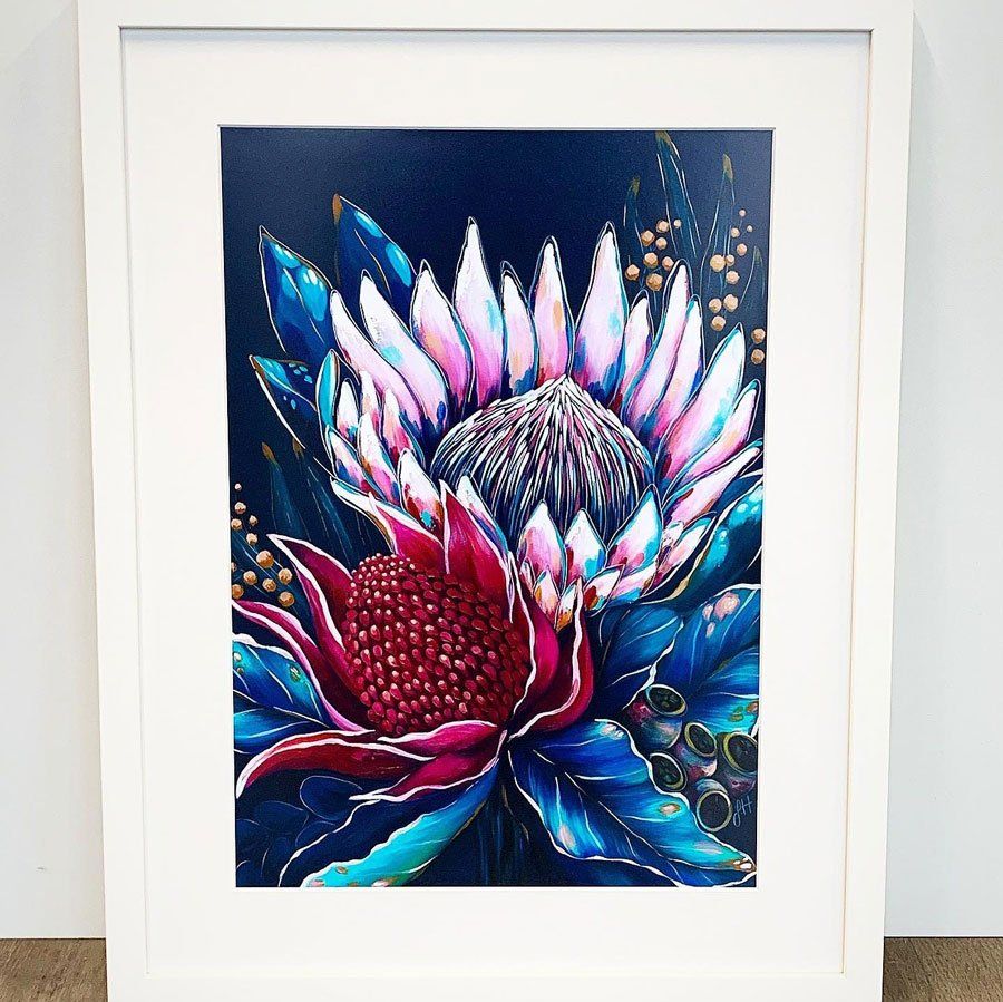 Flowers Painting — Framing Experts In Central Coast, NSW