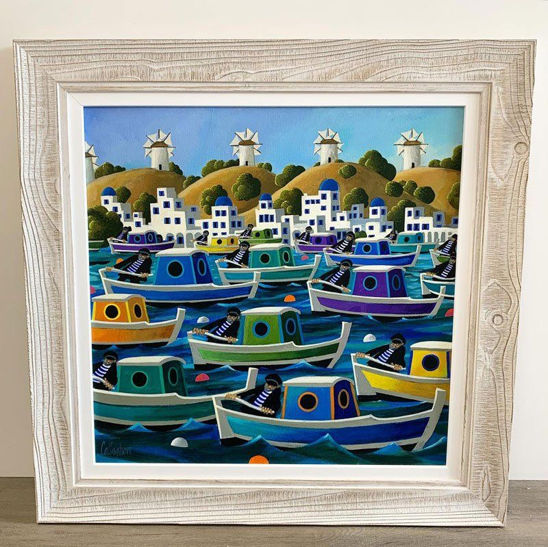 Boats Painting — Framing Experts In Central Coast, NSW