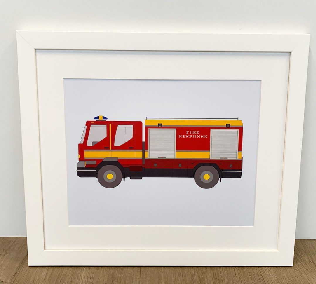 Fire Truck Art — Framing Experts In Central Coast, NSW