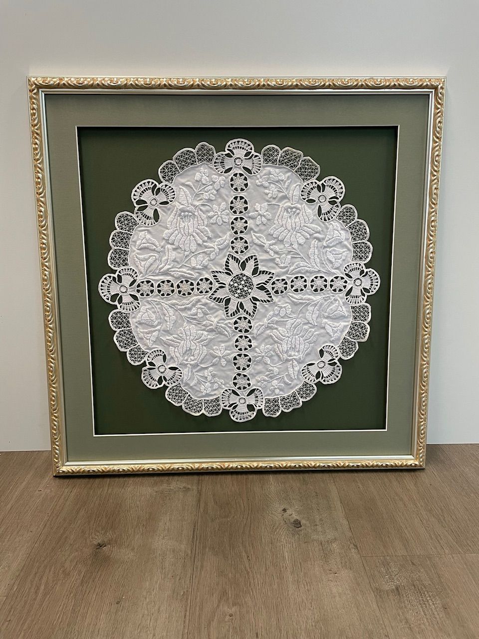 Flower pattern material framed— Framing Experts In Central Coast, NSW