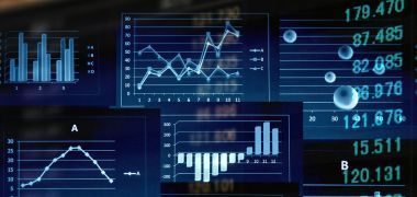 A collage of graphs and numbers on a computer screen.