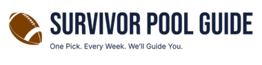 A logo for survivor pool guide with a football on it