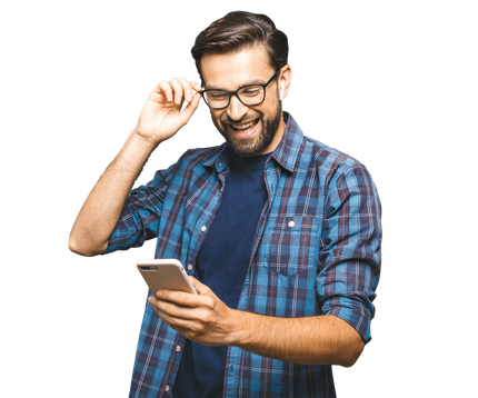 Man looking at phone