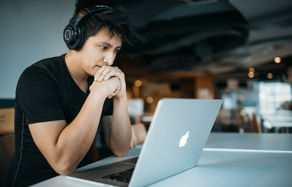 Man looking at laptop