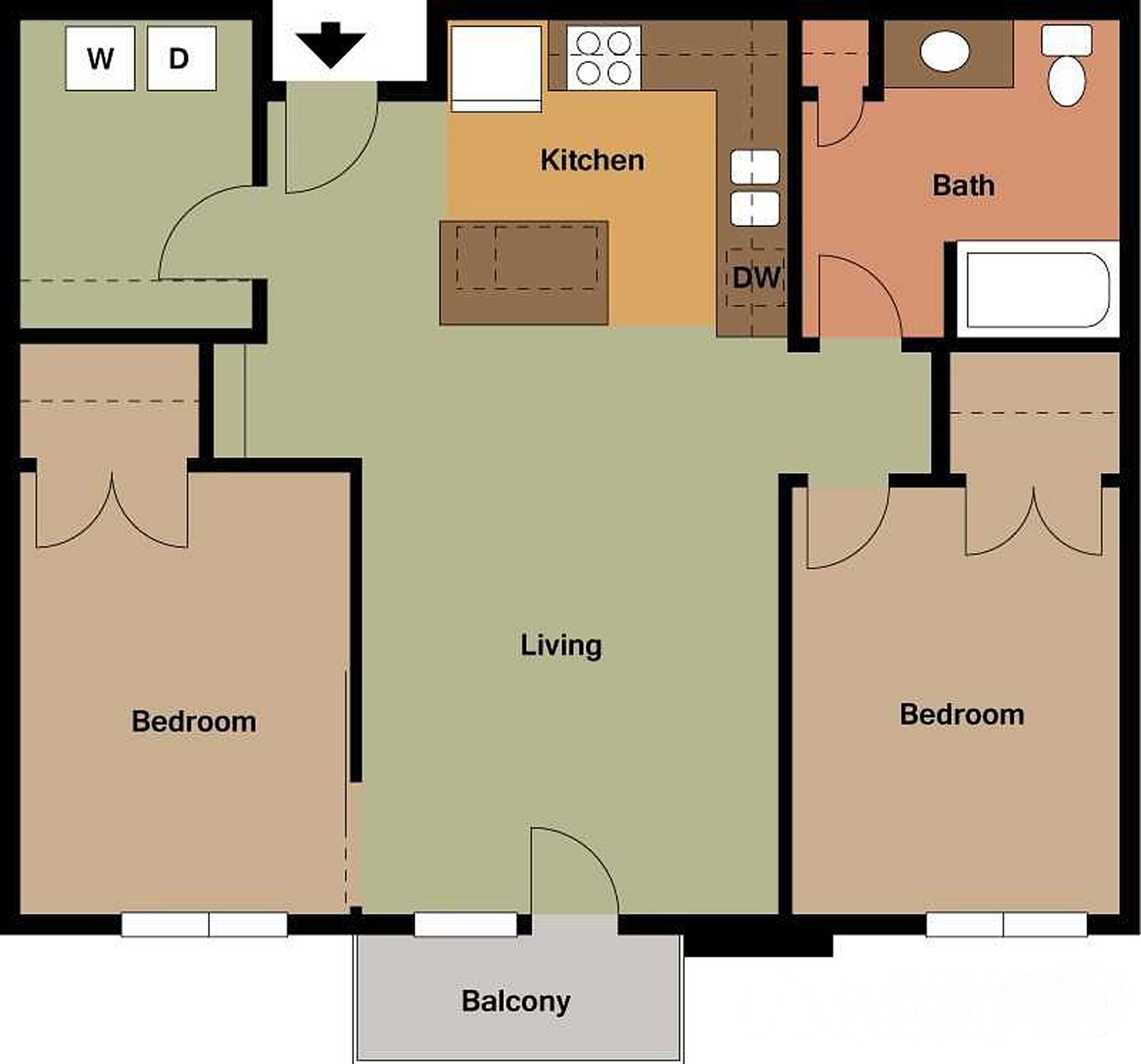 CHI Mercy Heights 2 Bed 1 Bath
