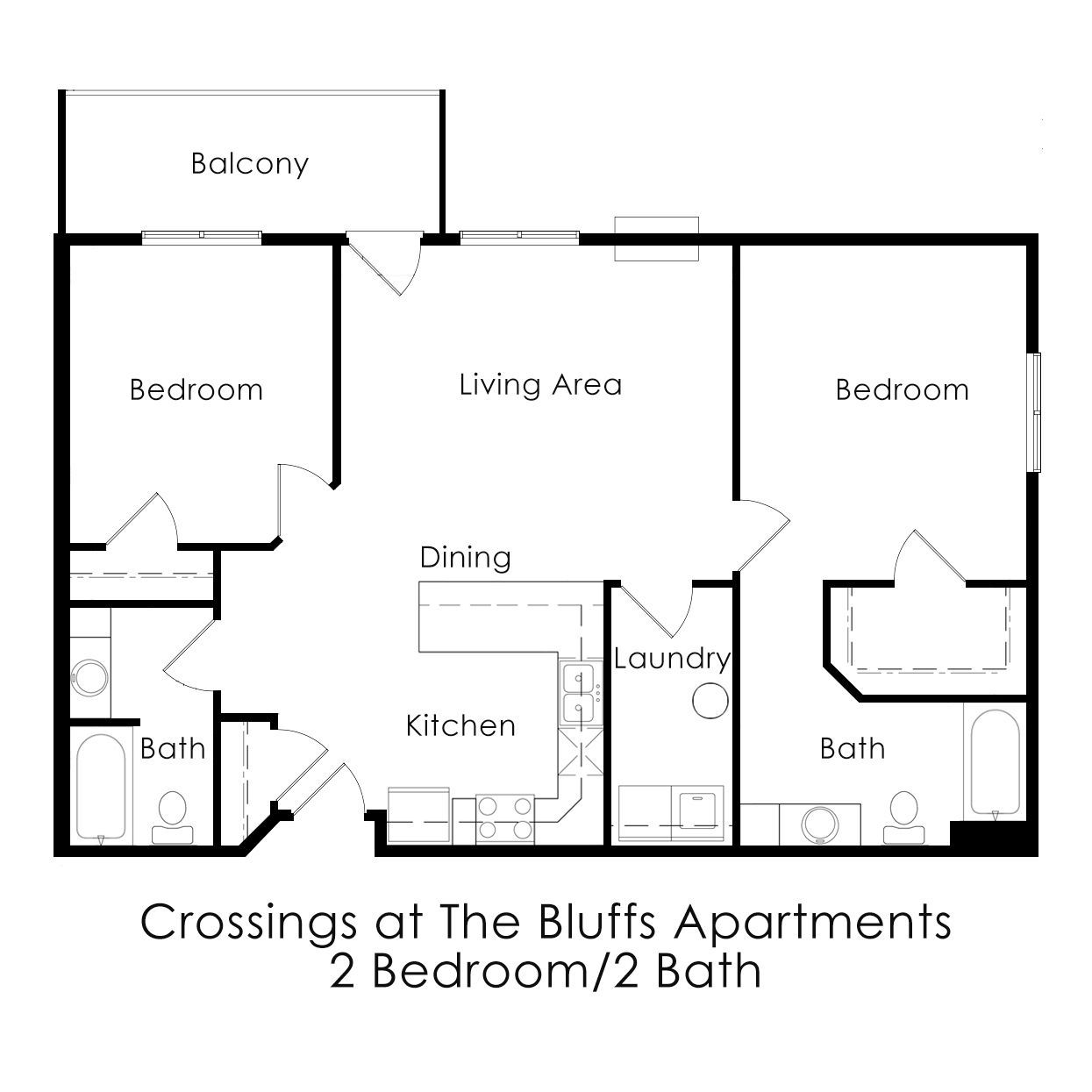 Crossings at the Bluffs Apartments 2 Bed 1 Bath Minot North Dakota Apartments