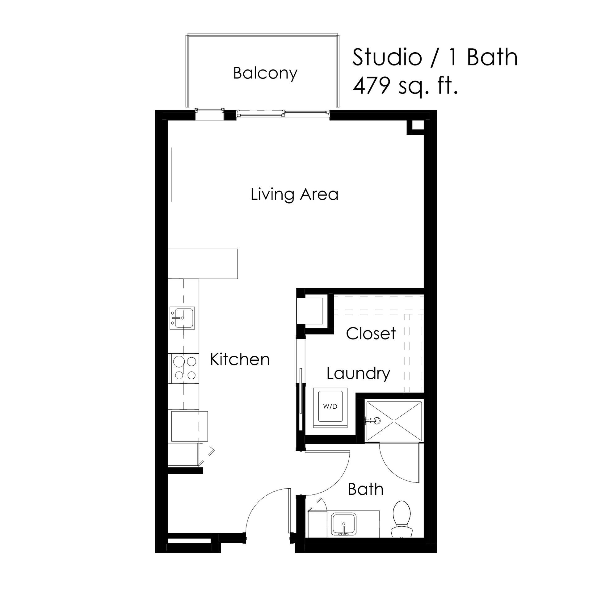 The Earl Studio 1 Bath Bismarck Apartment