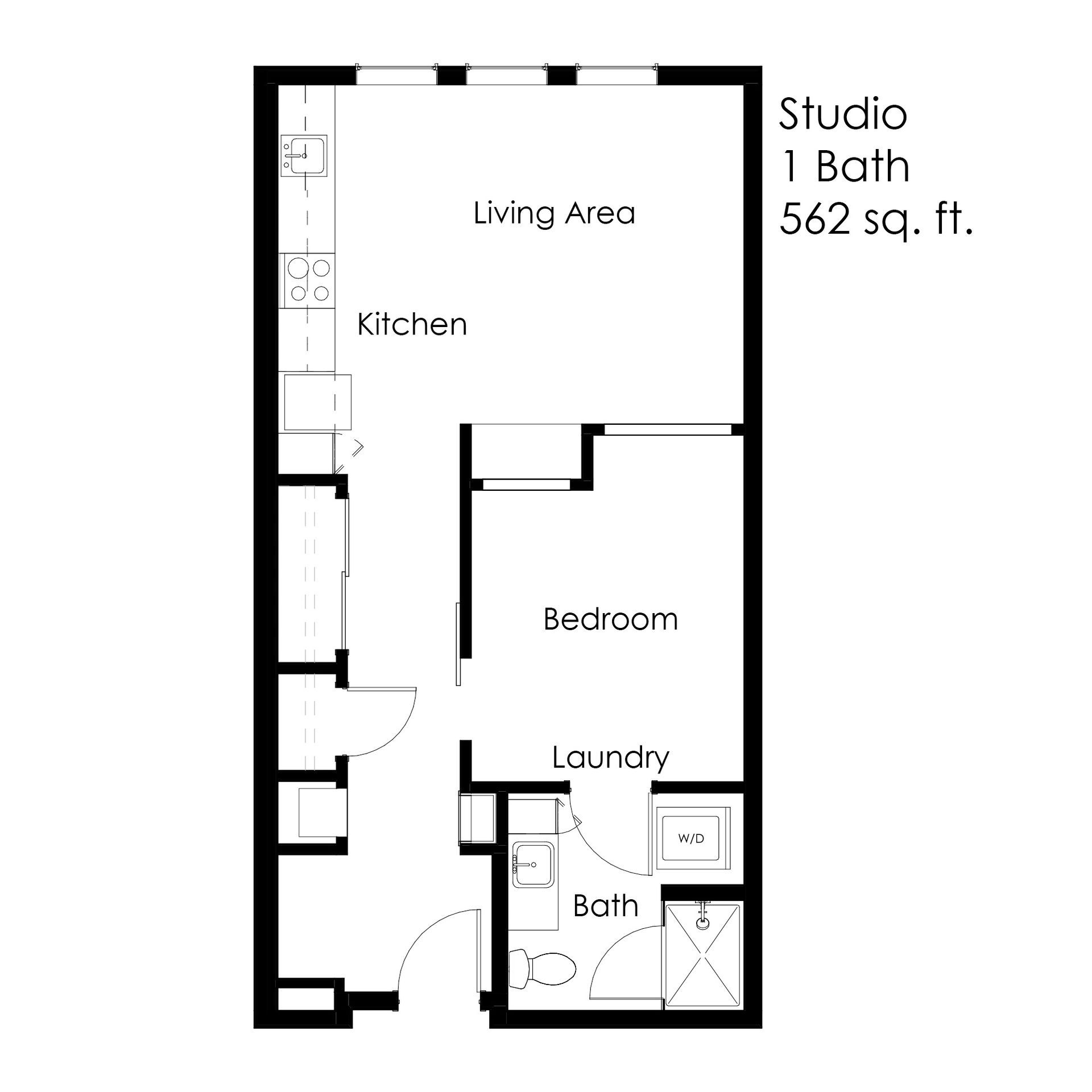 The Earl Studio 1 Bath Bismarck Apartment