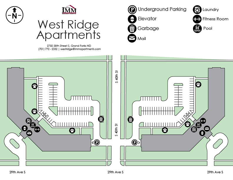 Property Map of West Ridge Apartments at IMM Apartments in Grand Forks North Dakota