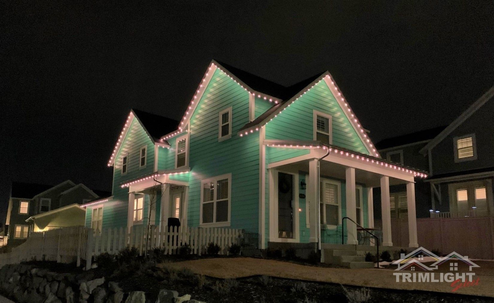 Green House with Lights — Tallahassee, FL — Tallahassee Trimlight