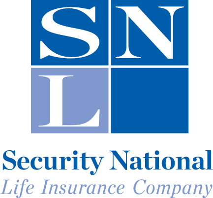 Security National Life Insurance Company logo. Blue squares with white 