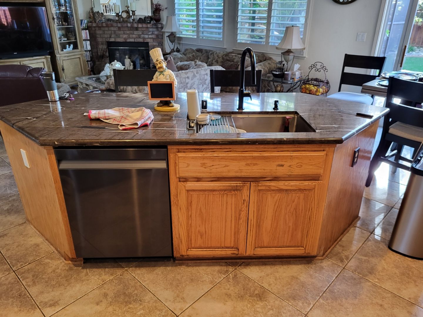 cabinet painting before photo