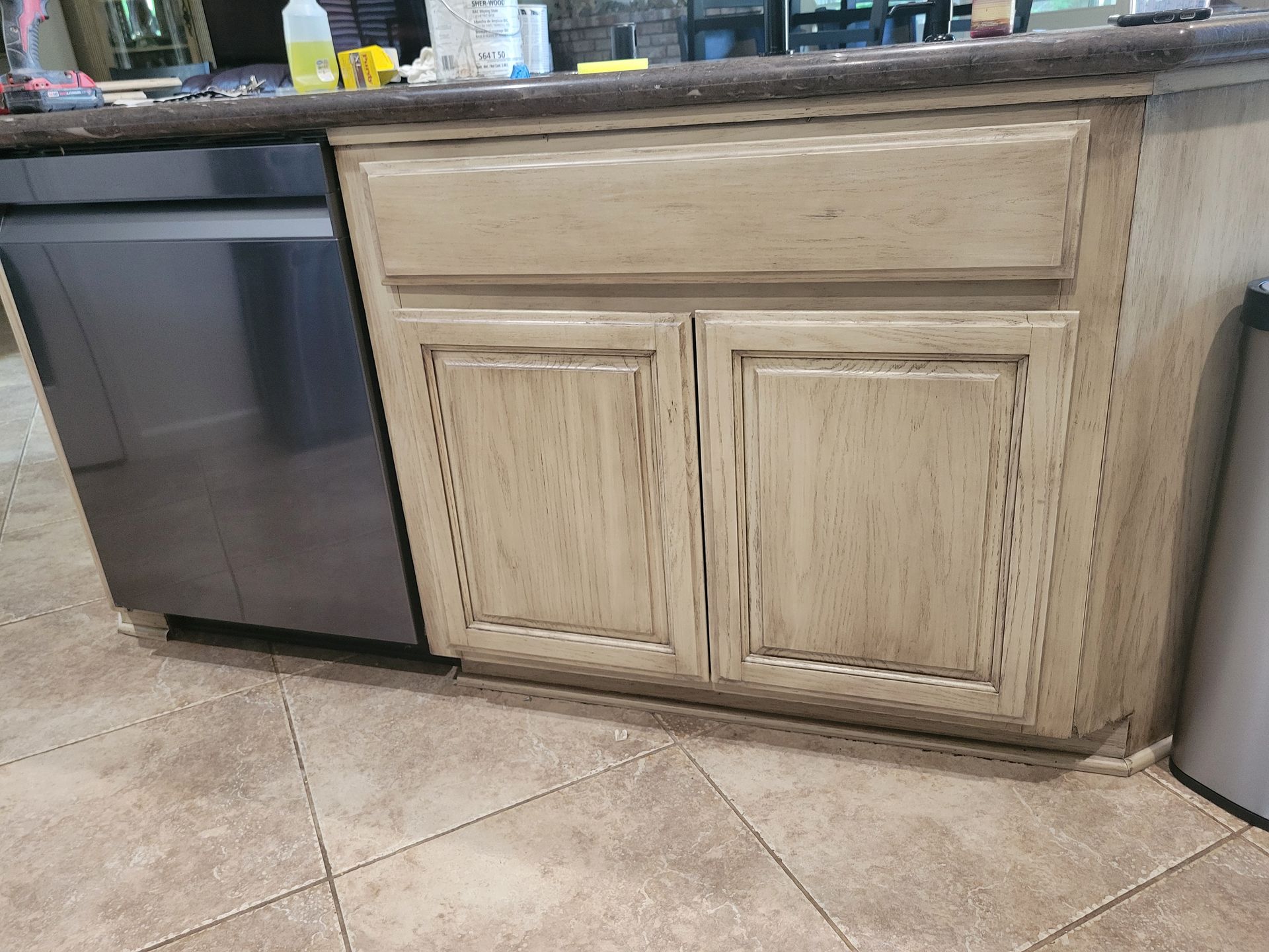 cabinet painting after photo