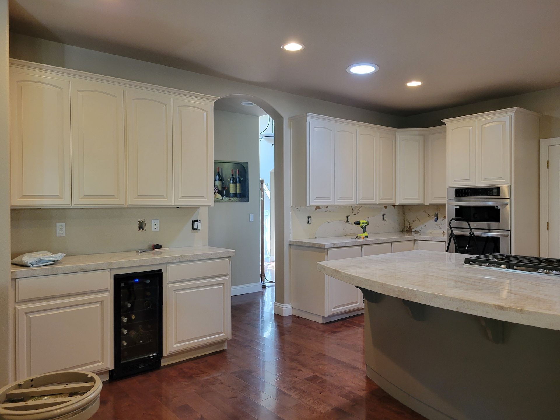 After Cabinet Refinishing & Painting Whole Kitchen