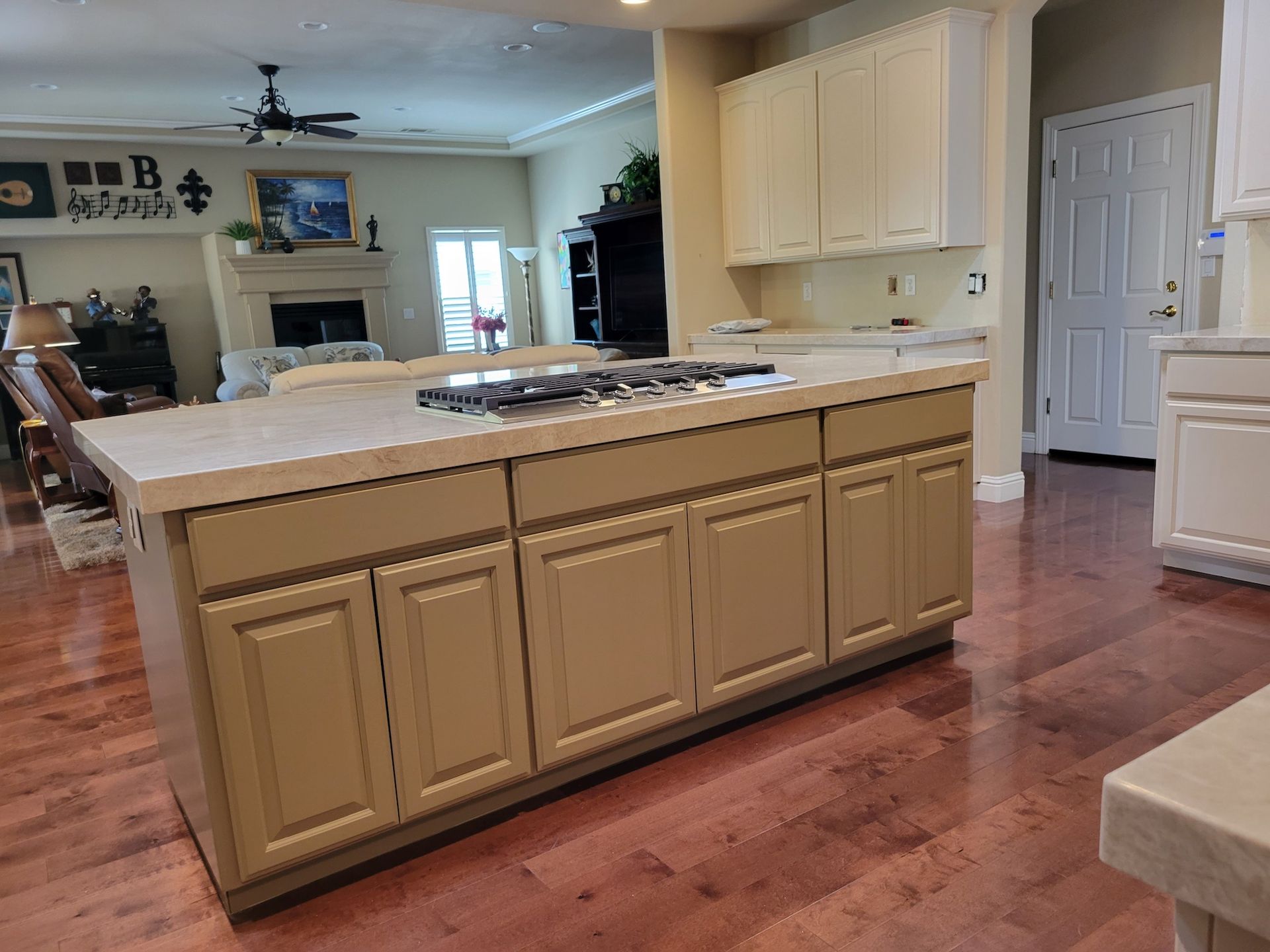 After Cabinet Refinishing  Island