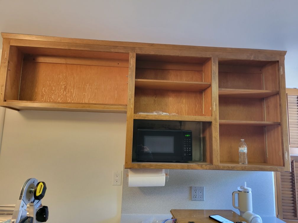 before cabinet refinishes