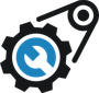 A blue circle with a white circle in the middle on a white background.