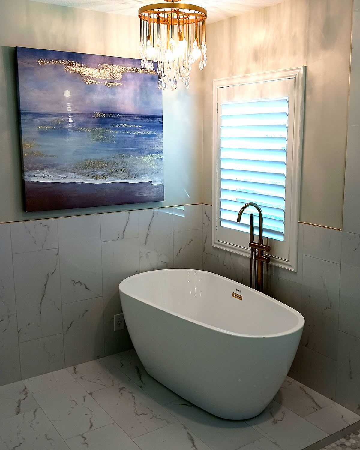 Installed shutters in bathroom