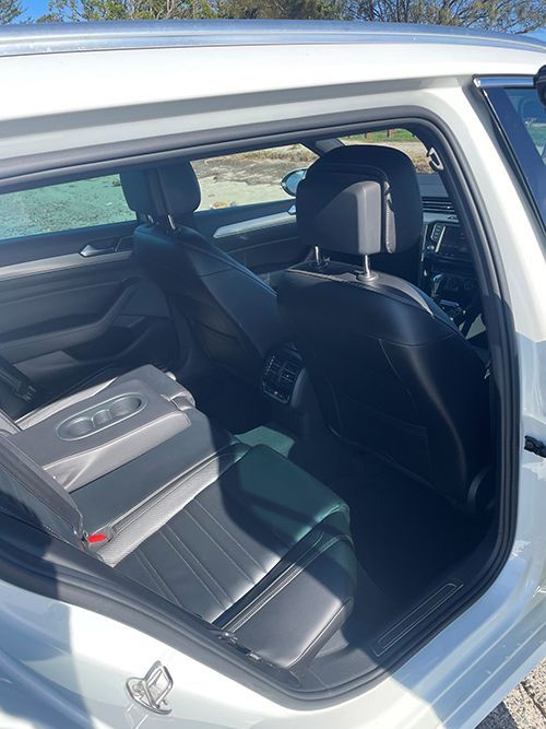 The Back Seat of a White Car With the Door Open — Pelican Motors Service Centre In Caloundra West, QLD 