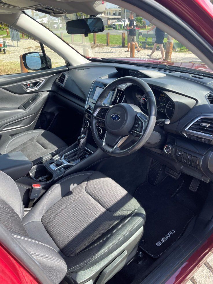The Interior of a Red Subaru Forester is Shown — Pelican Motors Service Centre In Caloundra West, QLD 