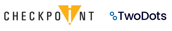 A logo for checkpoint and twodots is shown on a white background