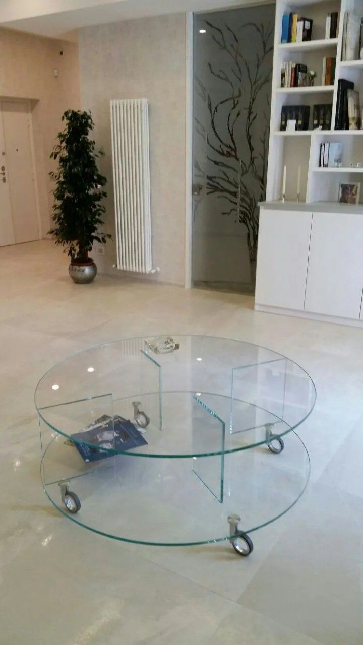 tavolo rotondo in vetro