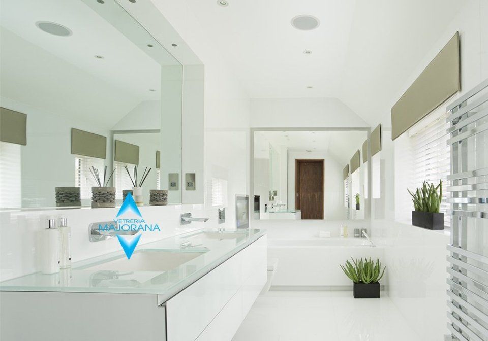 piano in vetro per bagno