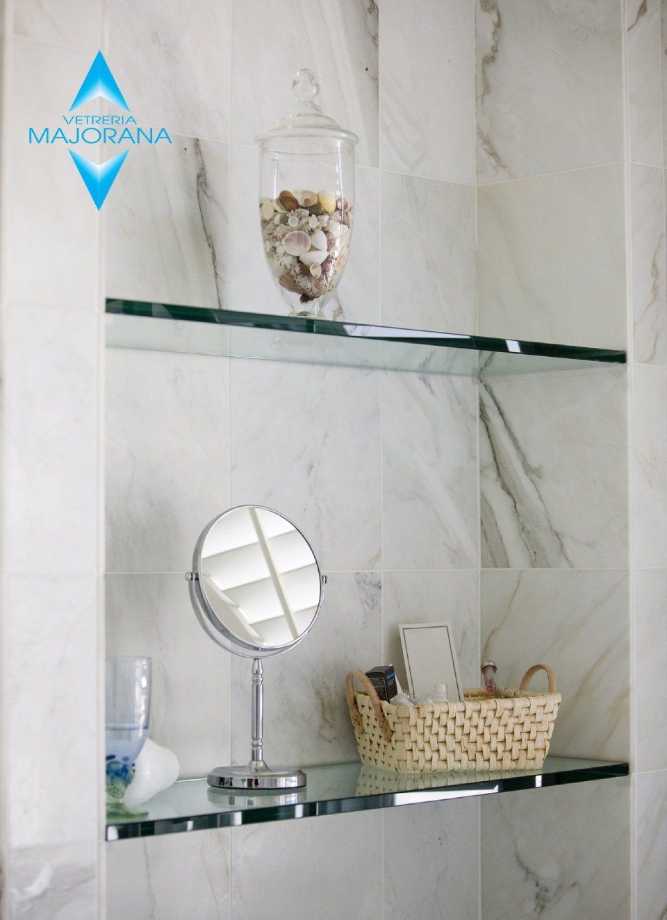 mensole in vetro per bagno