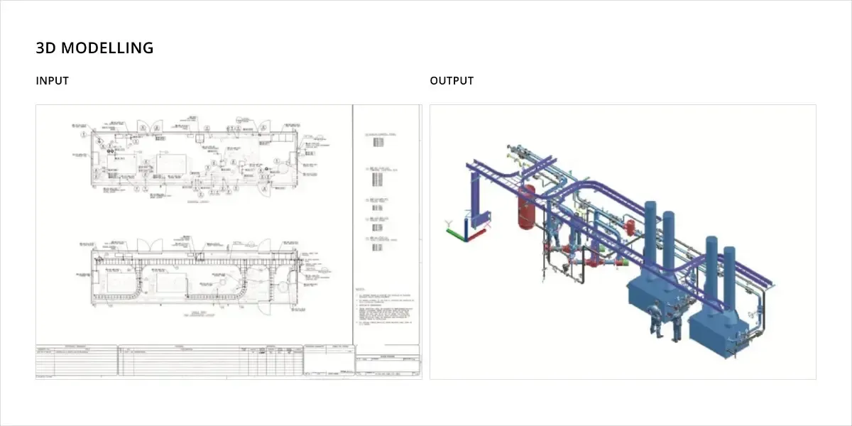 a drawing of a machine and a 3d model of the same machine
