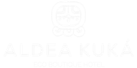 Aldea Kuka logo in white, with a glyph symbol above the name.