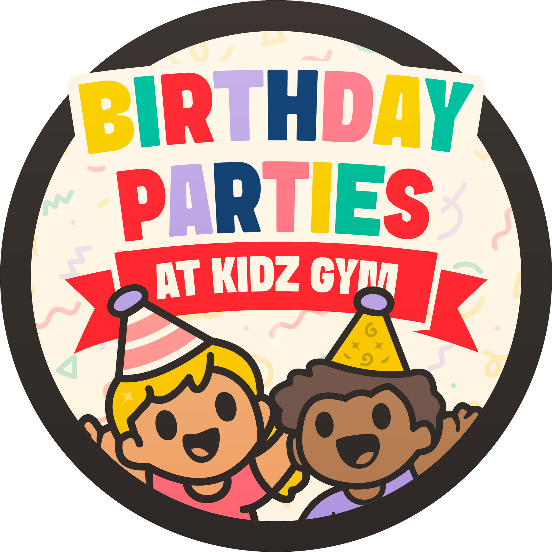 White line drawing of a cake with three candles on a gray background.