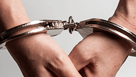 in handcuffs