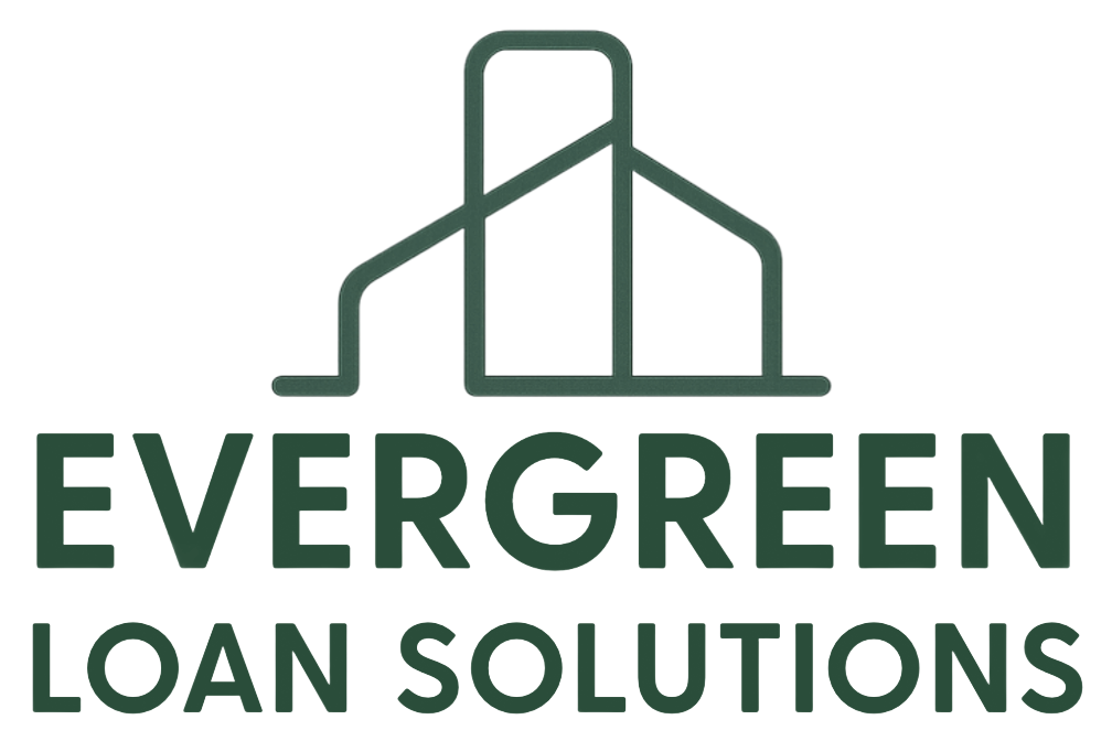 Evergreen Loan Solutions logo with green house icon and bold dark green text