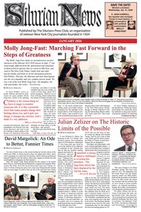 Silurian News front page: articles with photos of Molly Jong-Fast, Jaza Zeker, and David Margolick.