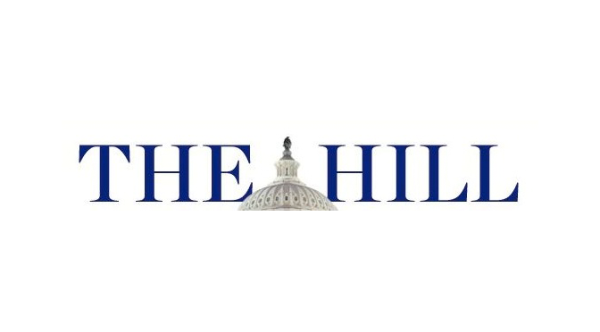 A logo for the hill with a picture of the capitol building.