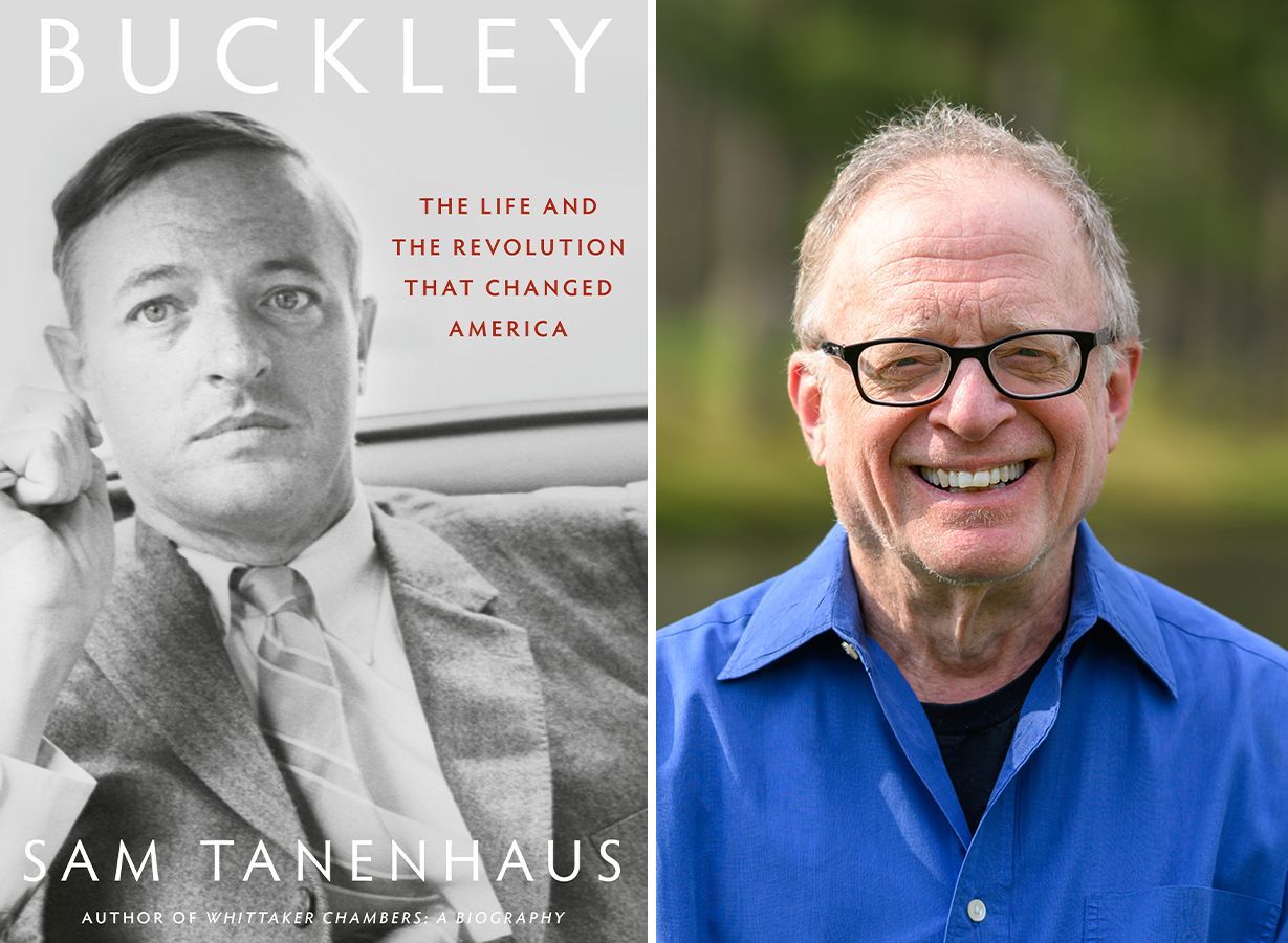 Book cover: Buckley biography, author Sam Tanenhaus. Photo of man on right.