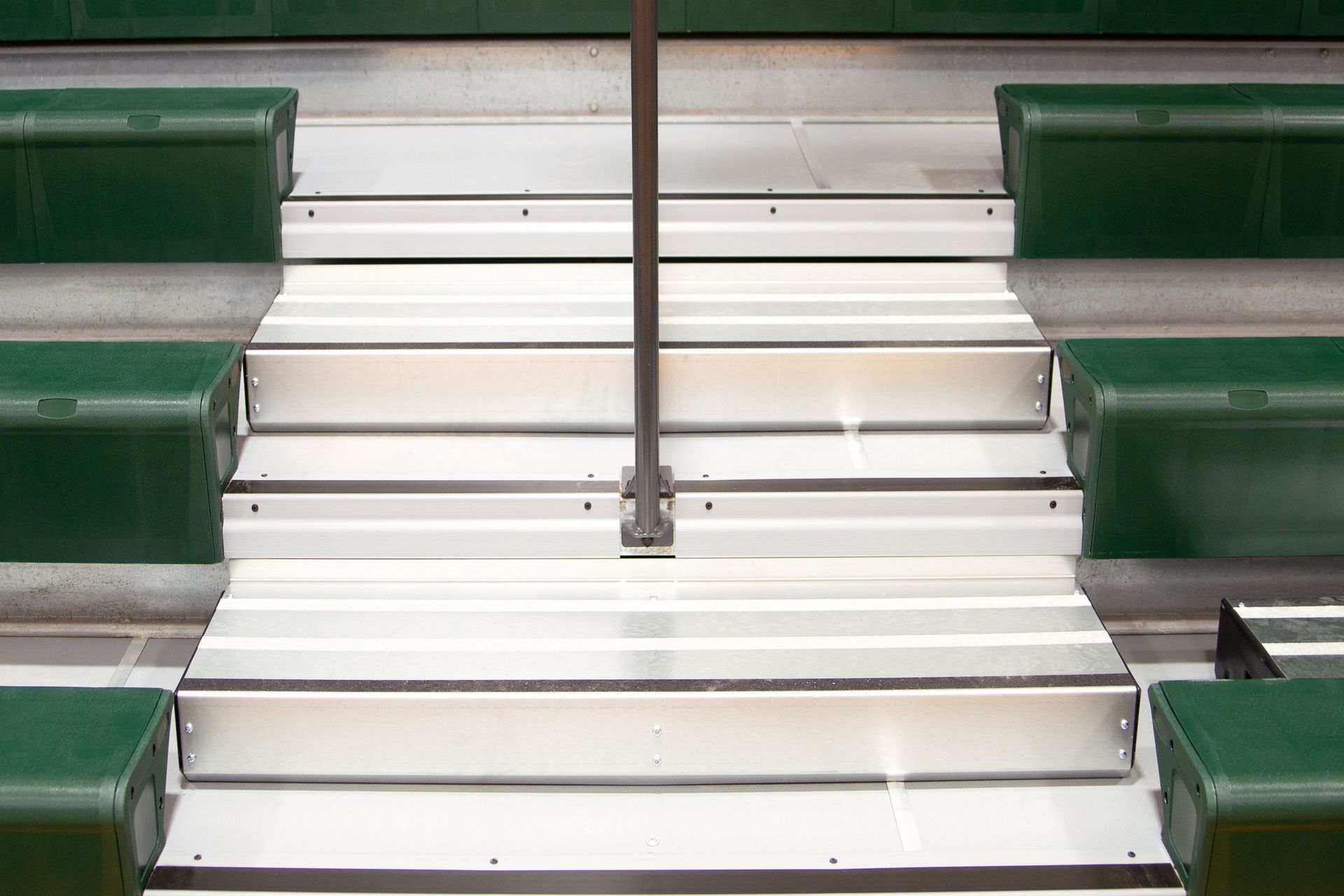 The newly renovated bleachers and steps at Holy Name Catholic School in Detroit, MI.