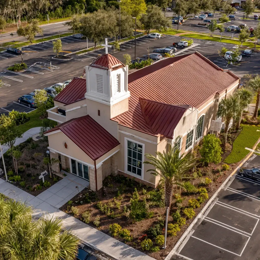 Get waterproof protection with our ultra-durable commercial roof sealing Riverview FL for flat and low-slope roofing.