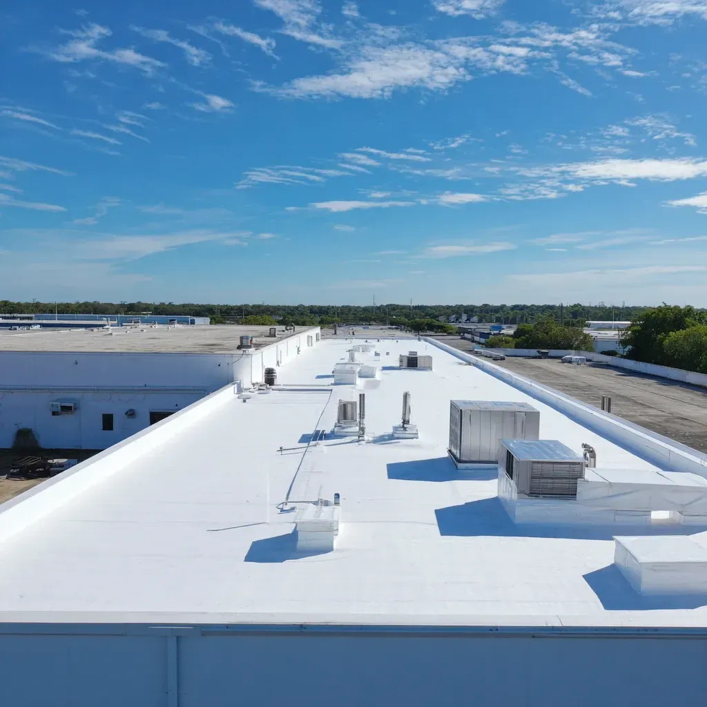 Increase energy efficiency with cool roof-rated commercial roof sealing Riverview FL that reflects over 85% of solar heat.