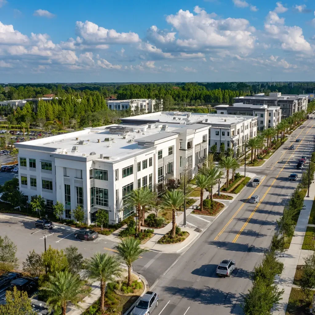 Our GAF-certified crew handles high-precision commercial flat roof installation Riverview FL for medical buildings and office parks.