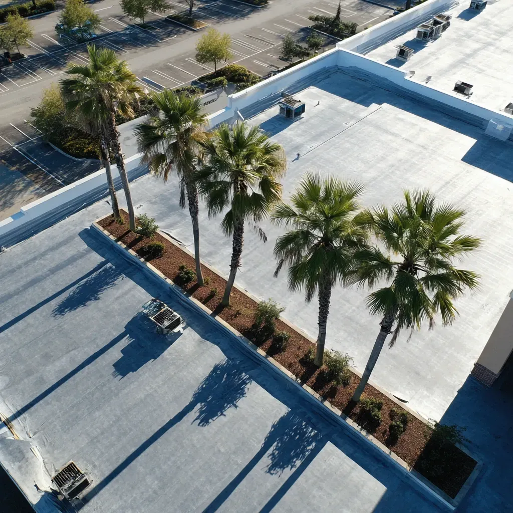 Extend roof life with preventative commercial roof maintenance Riverview FL including drain clearing and term bar resecuring.