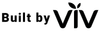 A black and white logo for built by viv