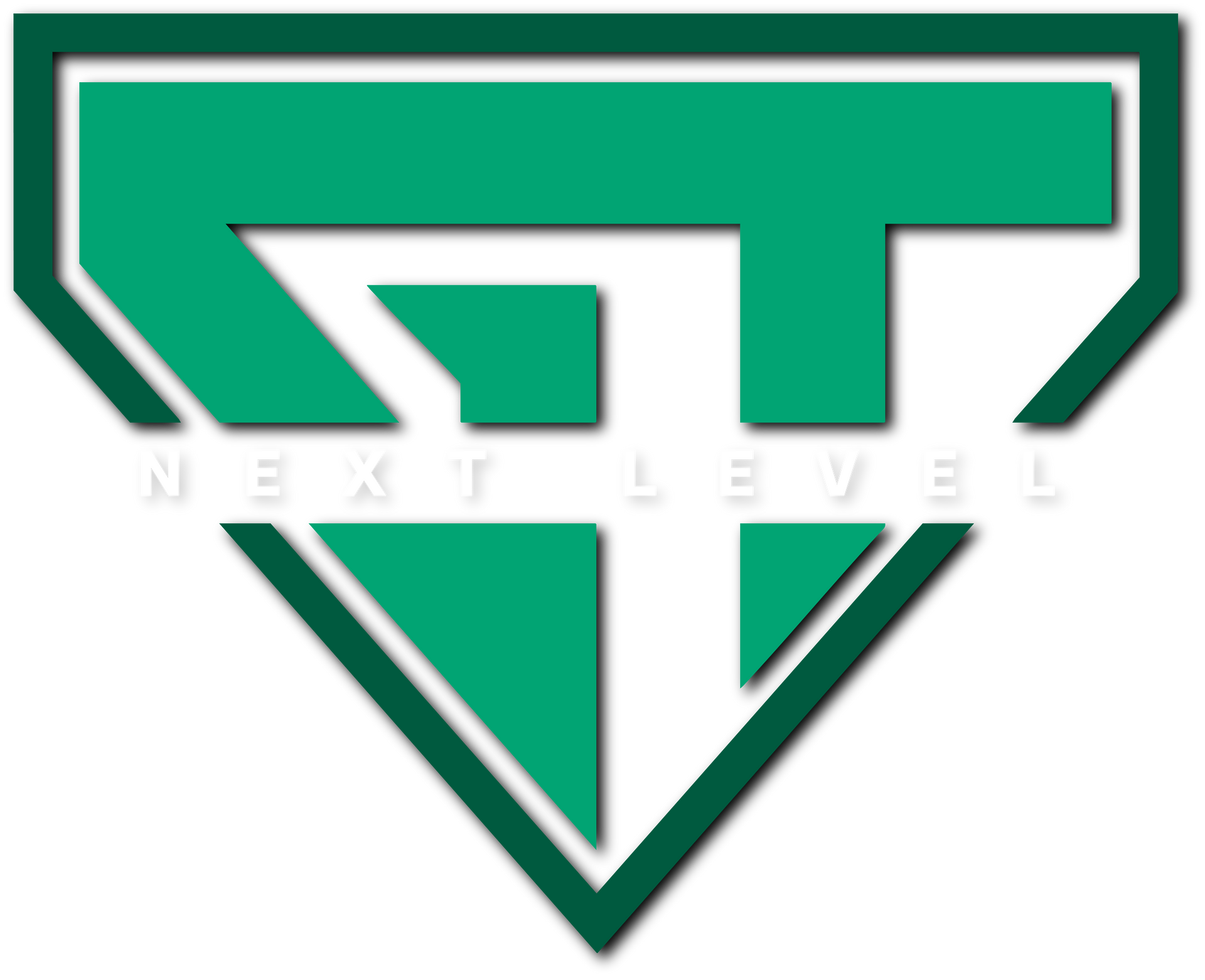 A green and white logo for green team next level