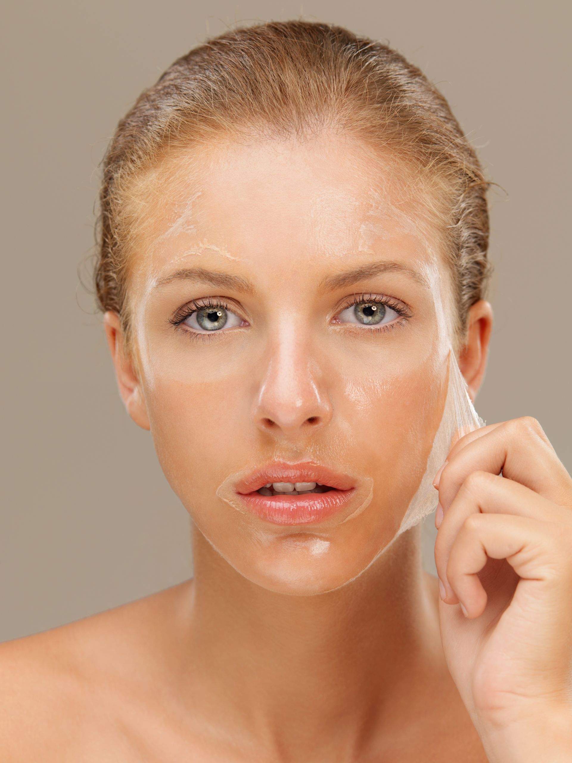 woman with face peel